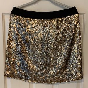 INC International Concepts gold sequin skirt sz12